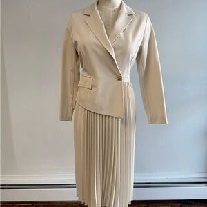 Elegant Cream Blazer Dress